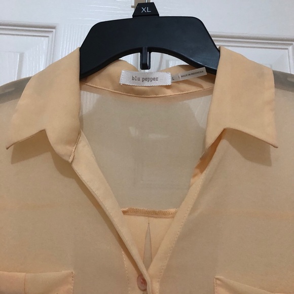 Blu Pepper orange ombre roll tab long sleeves szL - Picture 2 of 5